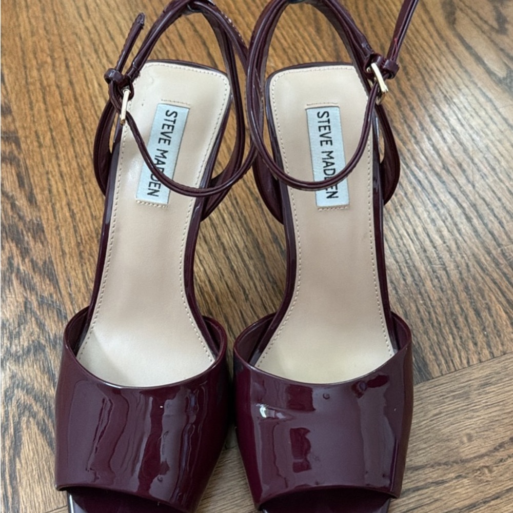 Steve Madden Dark Red Patent Heels